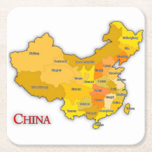 Carré Dessous de verre de cartes de la Chine : connexion