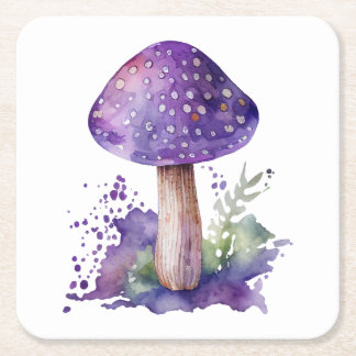 Carré Dessous de verre de champignons violets