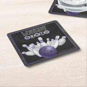 Carré Dessous de verre de cool Purple Bowling