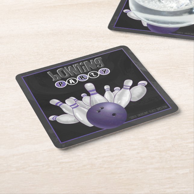 Carré Dessous de verre de cool Purple Bowling (Incliné)