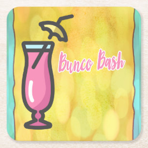 Carré Dessous de verre de coup de Bunco de boissons de