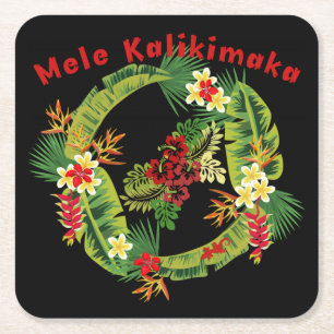 Carré Dessous de verre de couronnes de Mele Kalikimaka