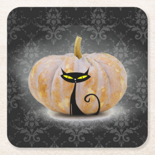 Carré Dessous de verre de fête d'Halloween Citrouille et