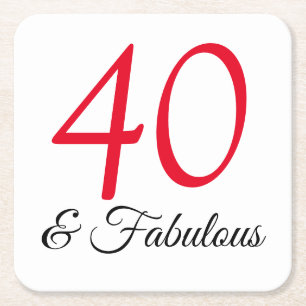 Carré dessous de verre de fête du 40e anniversaire