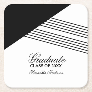 Carré Dessous de verre de graduation de la bande géométr
