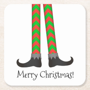 Carré Dessous de verre de jambes d'Elf de Noël - costum