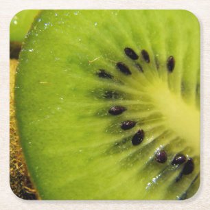Carré Dessous de verre de Kiwi à la crème verte