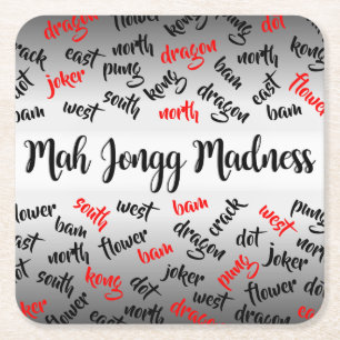 Carré Dessous de verre de la folie Mah Jongg