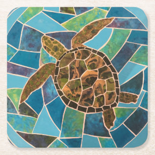Carré Dessous de verre de la tortue de mer