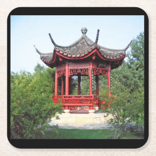 Carré Dessous de verre de maison de thé chinois