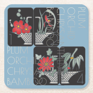 Carré Dessous de verre de panier Mah Jongg