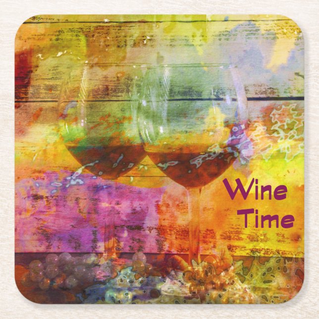 Carré Dessous de verre de papier à vin (Devant)