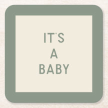 Dessous de verre de papier Baby shower non sexiste