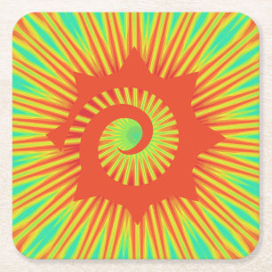 Carré Dessous de verre de papier couleur rouge spirale p
