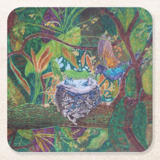 Carré Dessous de verre de papier de colibri