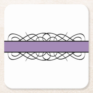 Carré Dessous de verre de papier fleuri violet déco