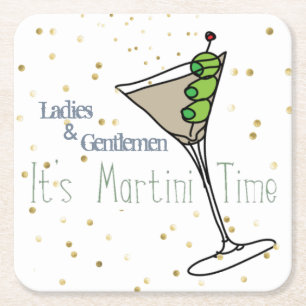 Carré Dessous de verre de papier heure de Martini