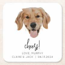 Dessous de verre de papier Mariage chien personnal