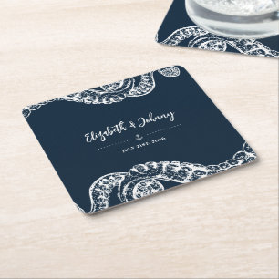 Carré Dessous de verre de papier Mariage de pieuvre mari