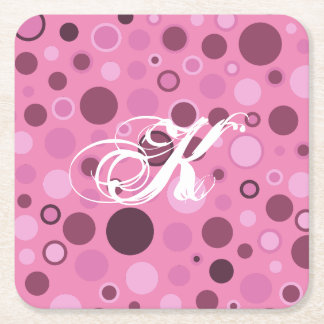 Carré Dessous de verre de papier monogramme de points de