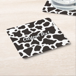 Carré Dessous de verre de papier Motif de vache