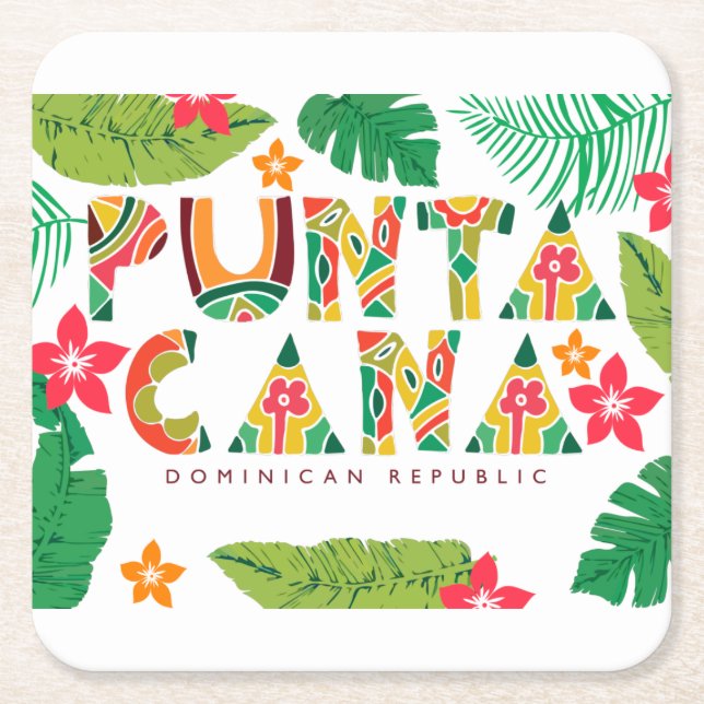Carré Dessous de verre de Punta Cana République Dominica (Devant)