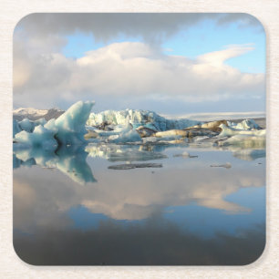 Carré Dessous de verre de réflexion de lac d'iceberg de