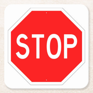 Carré Dessous de verre de signalisation STOP classique t