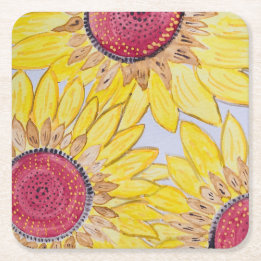 Carré Dessous de verre de tournesol