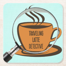 Dessous de verre détectifs en latte de voyage