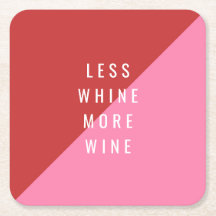 Dessous de verre drôle rouge et rose "Moins de vin