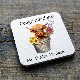 Carré Dessous de verre écossais personnalisé, Idée cadea