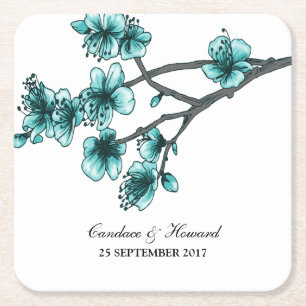 Carré Dessous de verre en papier Aqua Simple Cherry Blos