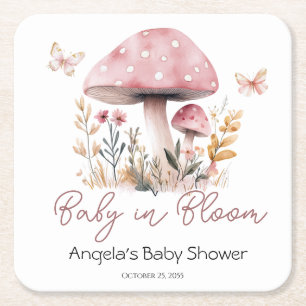 Carré Dessous de verre en papier Baby shower de champign