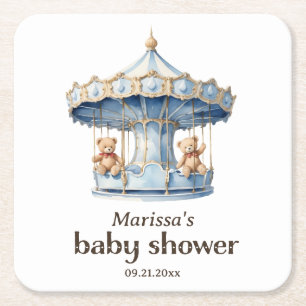 Carré Dessous de verre en papier Baby shower pour garçon