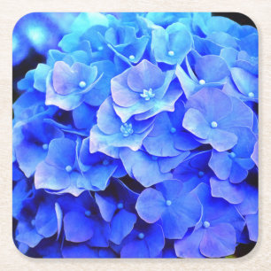 Carré Dessous de verre en papier blues Hydrangea