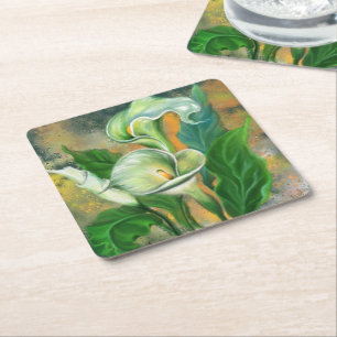 Carré Dessous de verre en papier Calla Lilies