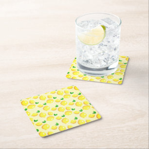 Carré Dessous de verre en papier citron jaune