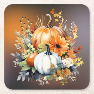 Carré Dessous de verre en papier Citrouille d'automne