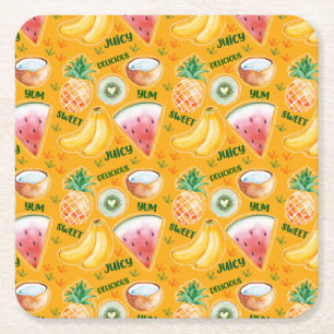 Carré Dessous de verre en papier de fruits tropicaux