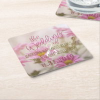 Dessous de verre en papier de marguerites roses En
