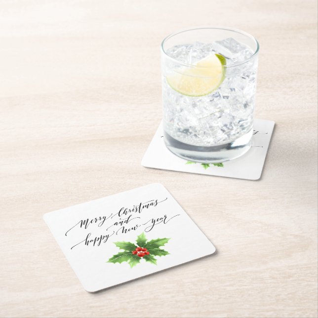 Carré Dessous de verre en papier de Noël (En situation)