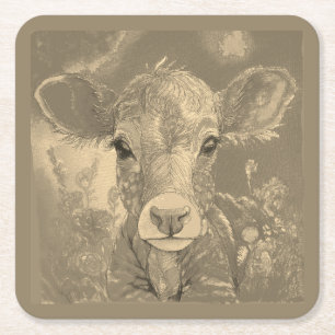 Carré Dessous de verre en papier de veau