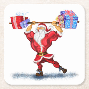 Carré Dessous de verre en papier du Père Noël
