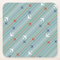 Dessous de verre en papier dur Motif Retro Avion