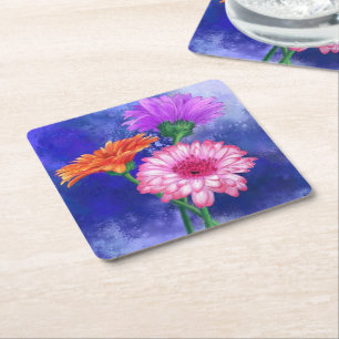 Carré Dessous de verre en papier Gerbera Daisies