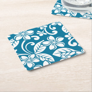 Carré DESSOUS DE VERRE en papier ISLAND PLUMERIA (CARAÏB