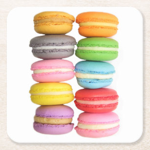 Carré Dessous de verre en papier Macarons