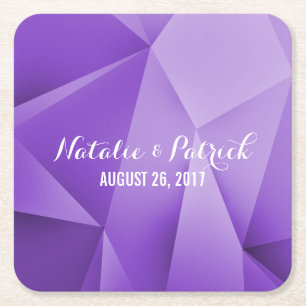 Carré Dessous de verre en papier Mariage Amethyst Jewel 