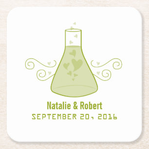 Carré Dessous de verre en papier Mariage Green Sweet Che